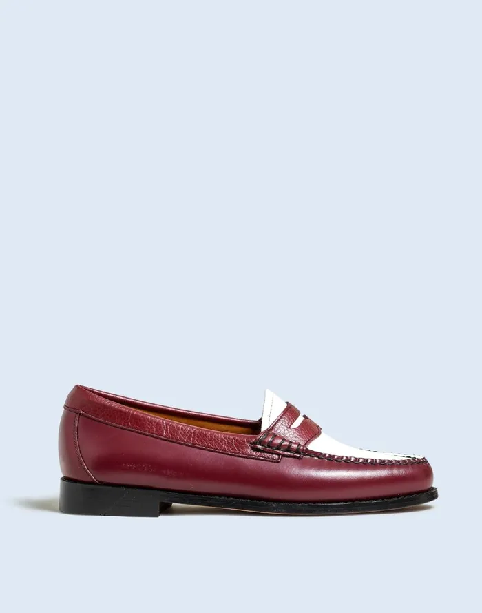 Women Flats and Loafers Madewell Madewell X GHBASS Whitney Weejuns Loafers Wine White