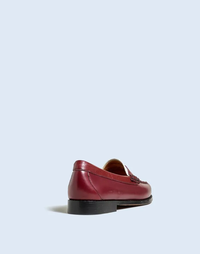 Women Flats and Loafers Madewell Madewell X GHBASS Whitney Weejuns Loafers Wine White