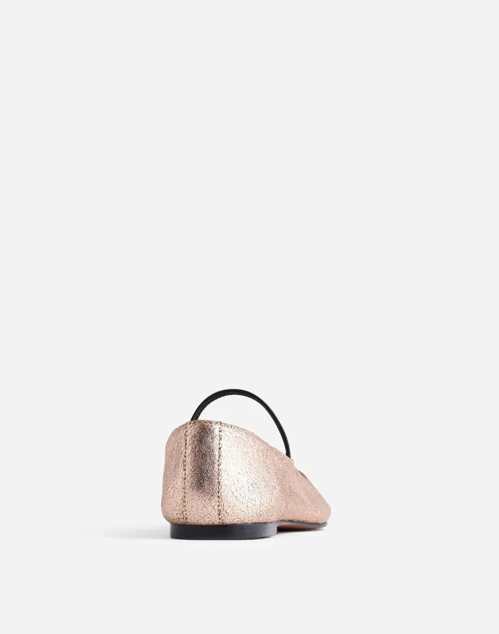 Women Flats and Loafers Madewell The Greta Ballet Flat Rose Gold Metallic