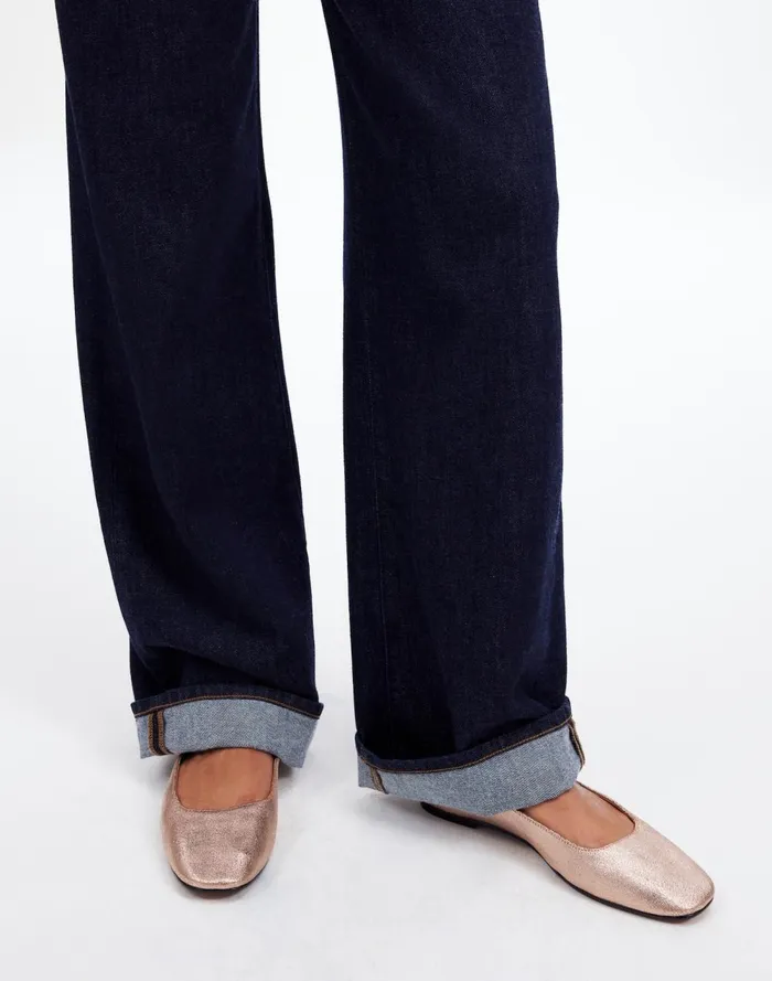 Women Flats and Loafers Madewell The Greta Ballet Flat Rose Gold Metallic