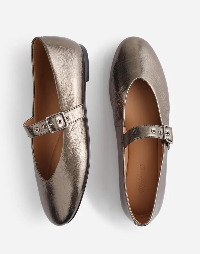 Women Flats and Loafers Madewell The Remy Mary Jane Flat Pewter Multi