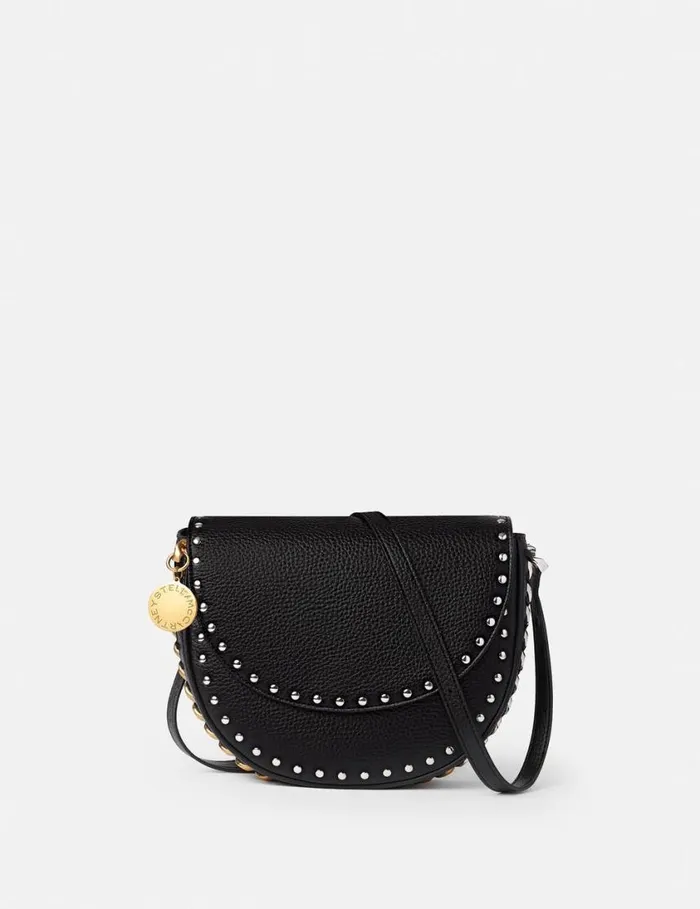 Women Frayme Studded Grainy Alter Mat Medium Flap Shoulder Bag Black Stella McCartney Mini Bags And Clutches Women Frayme Studded Grainy Alter Mat Medium Flap Shoulder Bag Black Stella McCartney Mini Bags And Clutches