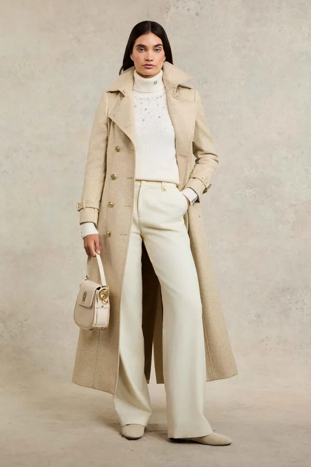 Women Full Length Marlborough Trench Coat Biscuit Holland Cooper Coats