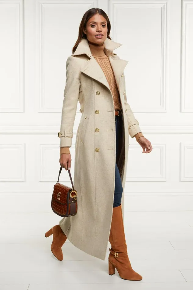 Women Full Length Marlborough Trench Coat Biscuit Holland Cooper Coats