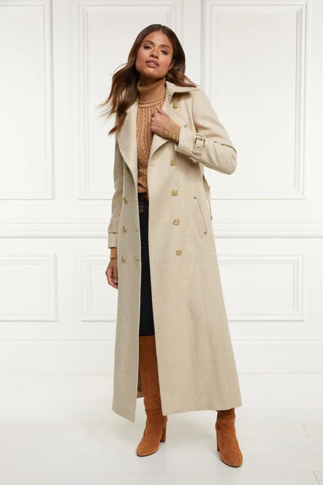 Women Full Length Marlborough Trench Coat Biscuit Holland Cooper Coats