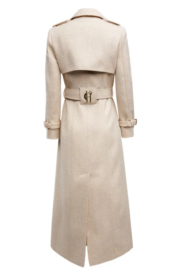 Women Full Length Marlborough Trench Coat Biscuit Holland Cooper Coats