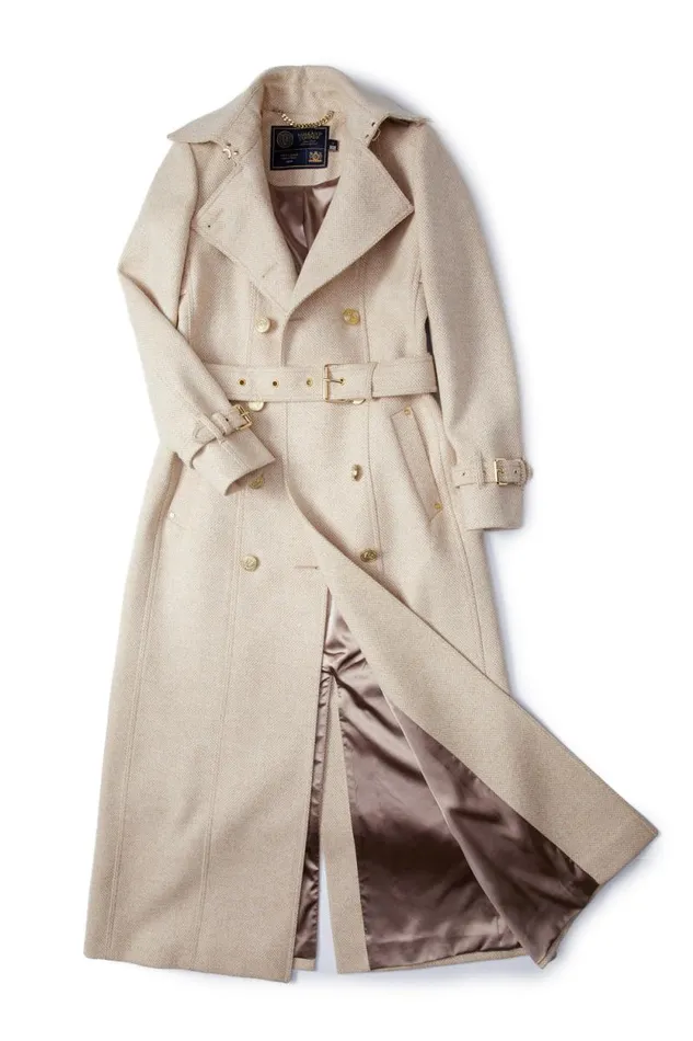 Women Full Length Marlborough Trench Coat Biscuit Holland Cooper Coats