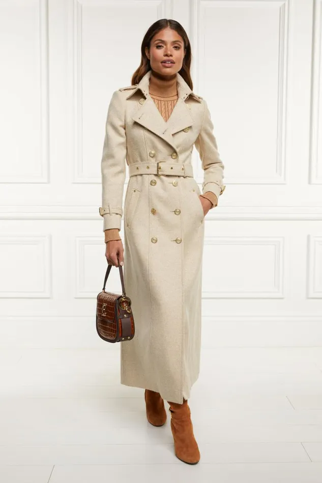 Women Full Length Marlborough Trench Coat Biscuit Holland Cooper Coats