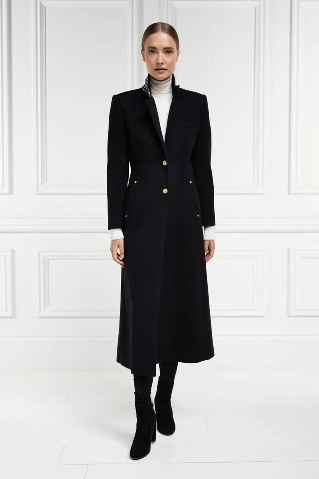 Women Full Length Regency Coat Soft Black Holland Cooper Tailoring