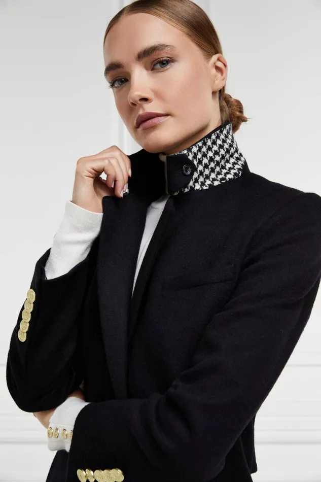 Women Full Length Regency Coat Soft Black Holland Cooper Tailoring