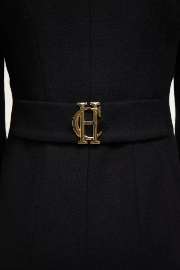 Women Full Length Regency Coat Soft Black Holland Cooper Tailoring
