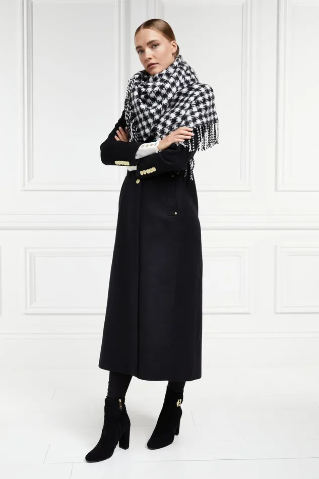 Women Full Length Regency Coat Soft Black Holland Cooper Tailoring