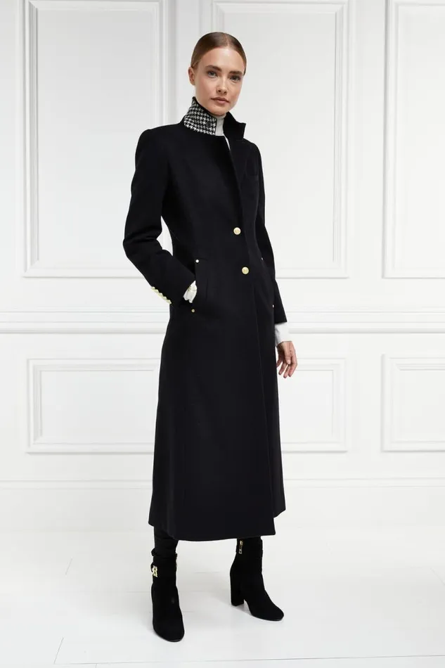 Women Full Length Regency Coat Soft Black Holland Cooper Tailoring