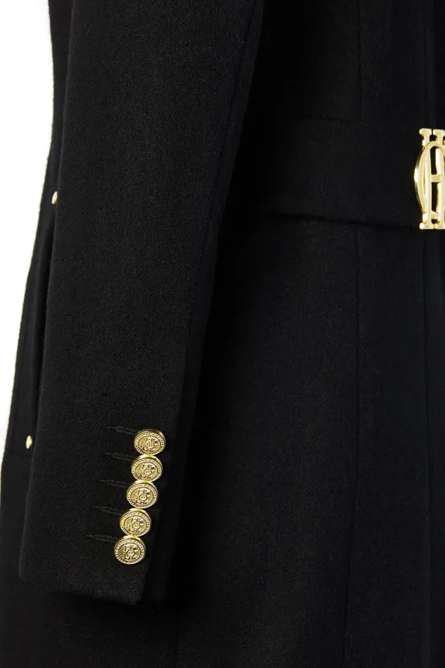 Women Full Length Regency Coat Soft Black Holland Cooper Tailoring