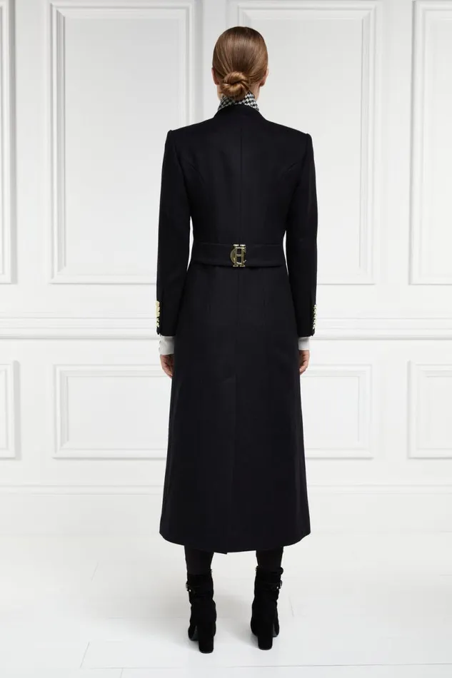 Women Full Length Regency Coat Soft Black Holland Cooper Tailoring