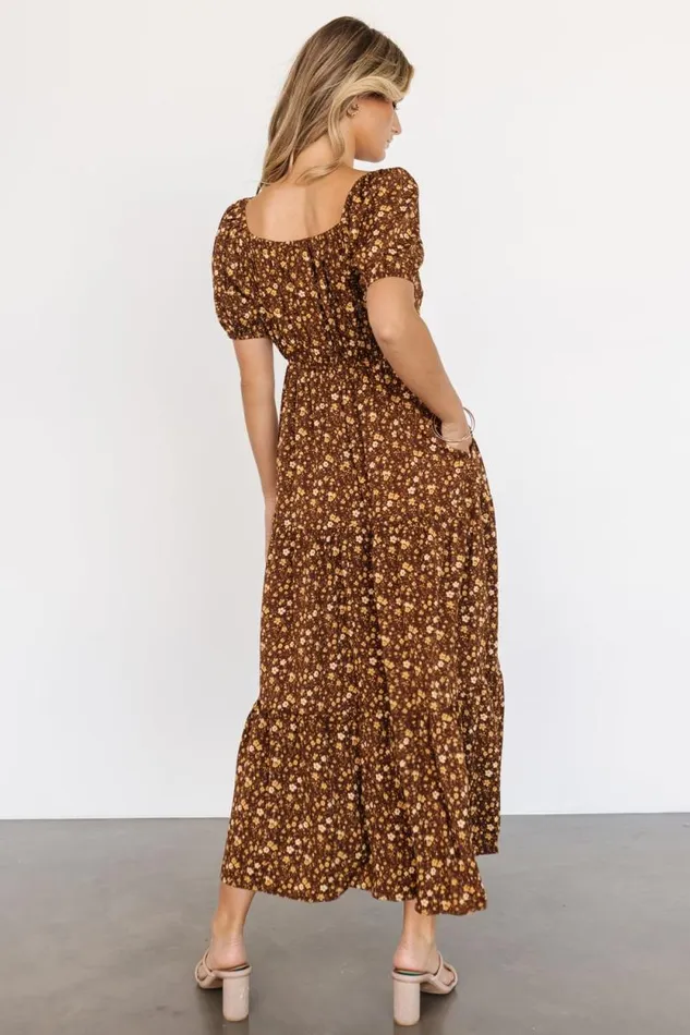 Women Gables Puff Sleeve Maxi Dress Brown Multi Baltic Born Maxi Dresses Women Gables Puff Sleeve Maxi Dress Brown Multi Baltic Born Maxi Dresses