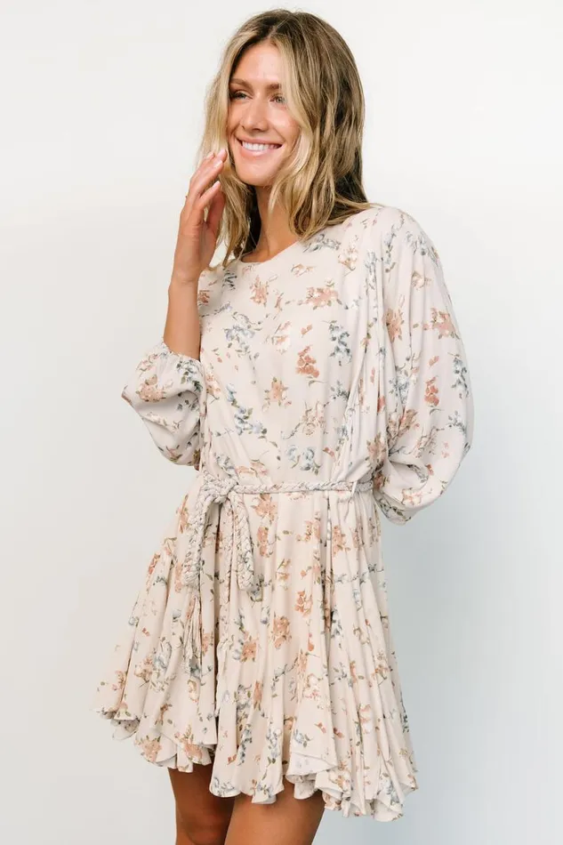 Women Galia Mini Dress Beige Floral Baltic Born Short Dresses Women Galia Mini Dress Beige Floral Baltic Born Short Dresses