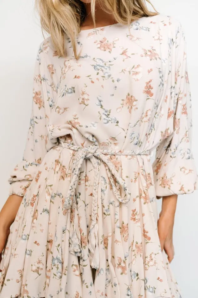 Women Galia Mini Dress Beige Floral Baltic Born Short Dresses Women Galia Mini Dress Beige Floral Baltic Born Short Dresses