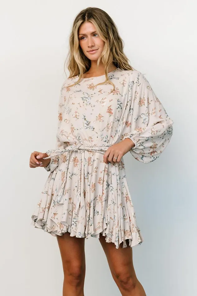 Women Galia Mini Dress Beige Floral Baltic Born Short Dresses Women Galia Mini Dress Beige Floral Baltic Born Short Dresses