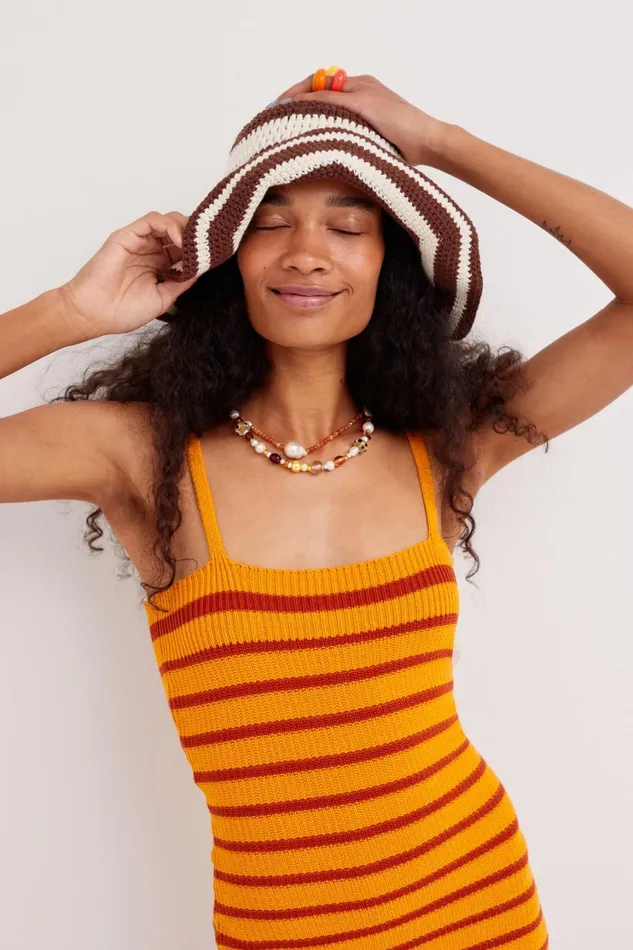 Women Gemma Mini Dress Orange For Love and Lemons Knitwear Women Gemma Mini Dress Orange For Love and Lemons Knitwear