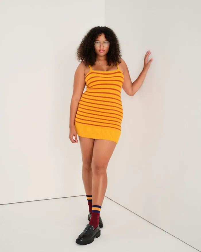 Women Gemma Mini Dress Orange For Love and Lemons Knitwear Women Gemma Mini Dress Orange For Love and Lemons Knitwear