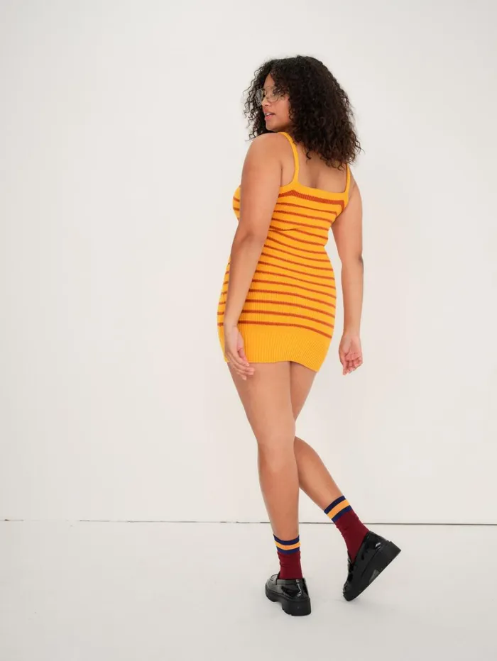 Women Gemma Mini Dress Orange For Love and Lemons Knitwear Women Gemma Mini Dress Orange For Love and Lemons Knitwear