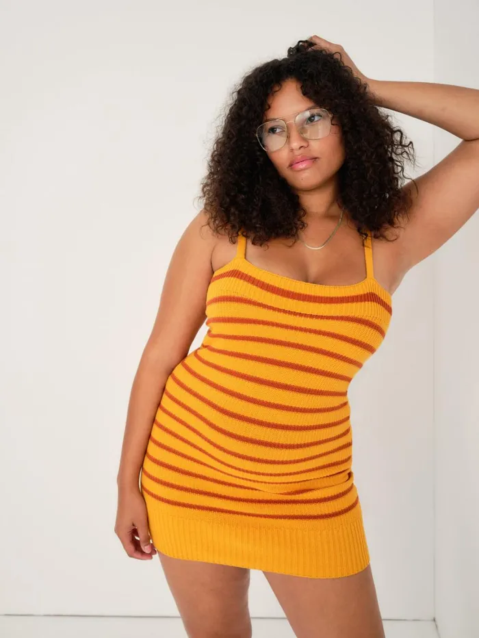 Women Gemma Mini Dress Orange For Love and Lemons Knitwear Women Gemma Mini Dress Orange For Love and Lemons Knitwear