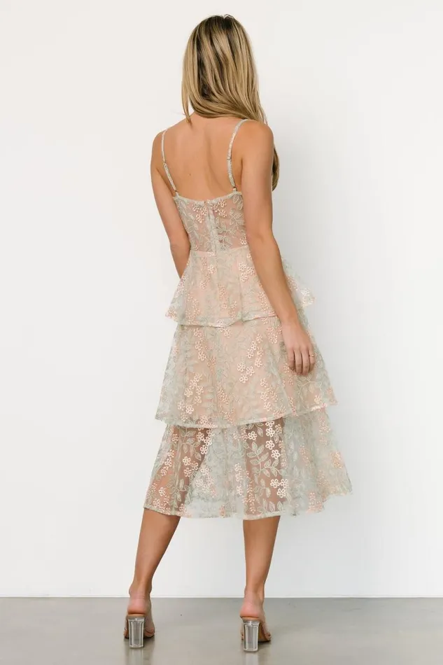 Women Georgiana Embroidered Midi Dress Sage Baltic Born Tulle Styles Women Georgiana Embroidered Midi Dress Sage Baltic Born Tulle Styles