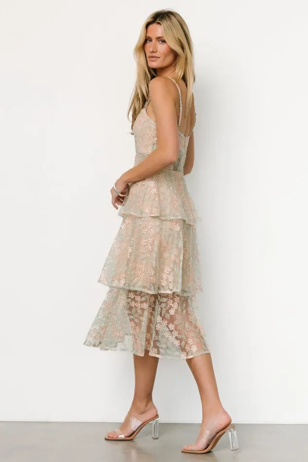 Women Georgiana Embroidered Midi Dress Sage Baltic Born Tulle Styles Women Georgiana Embroidered Midi Dress Sage Baltic Born Tulle Styles