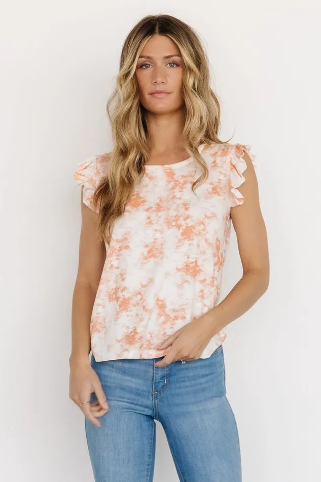 Women Ginny Summer Top Orange Tie Dye Baltic Born Blouses and Shirts