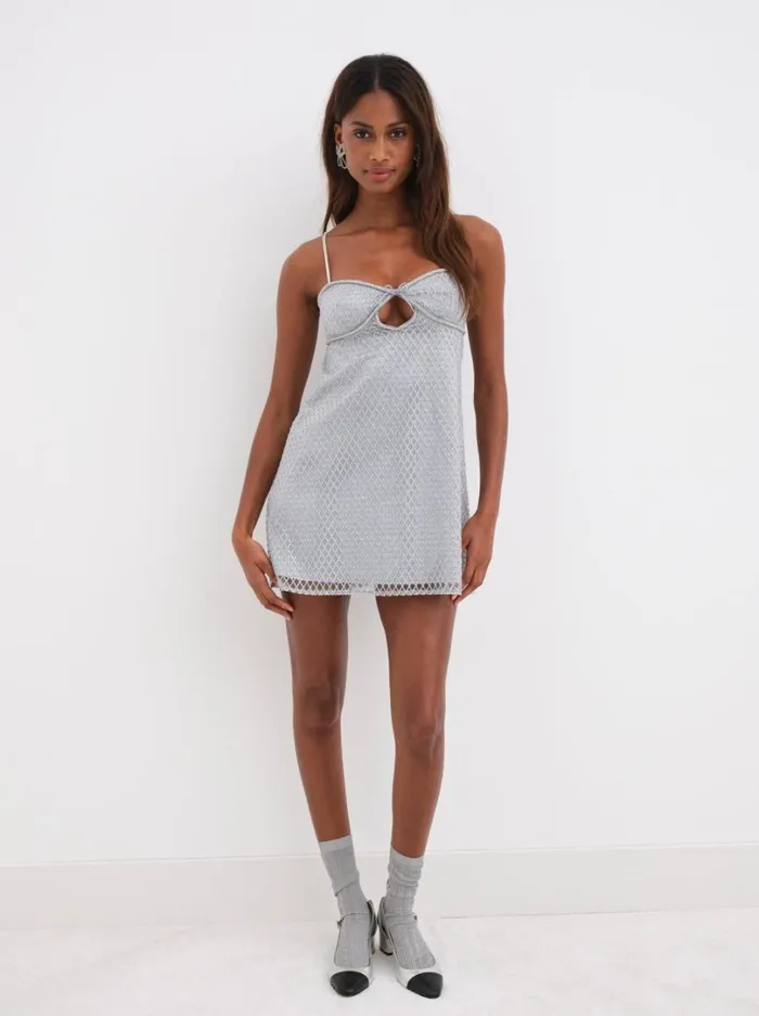 Women Glitter Slip Dress Silver For Love and Lemons Dresses Women Glitter Slip Dress Silver For Love and Lemons Dresses