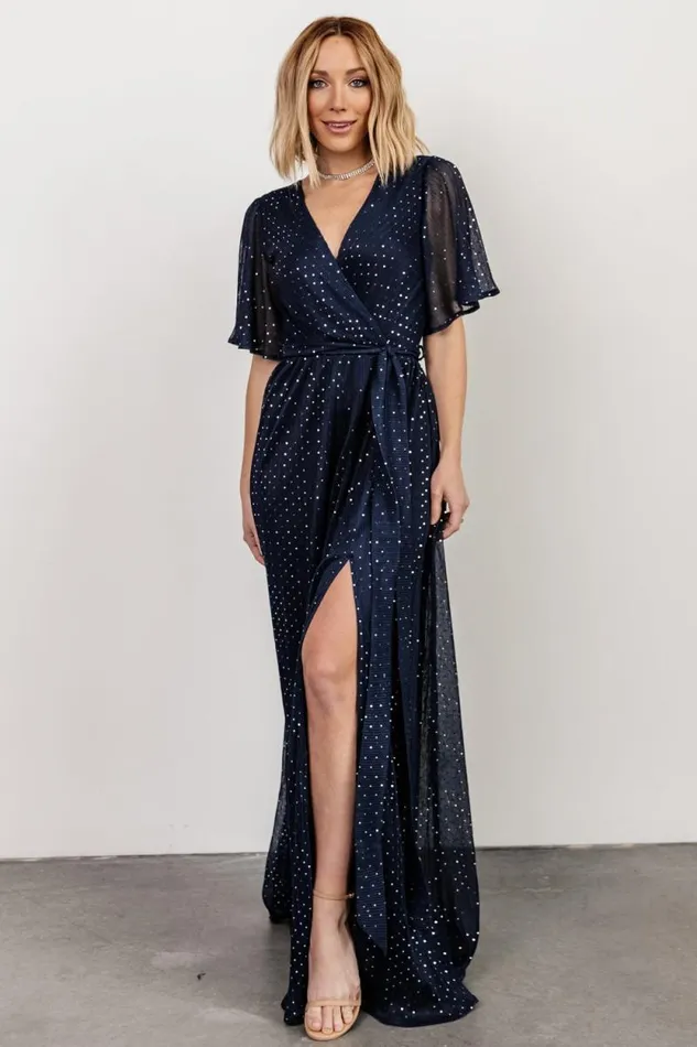 Women Grace Sparkle Gown Navy Baltic Born Embellished and Sequined Women Grace Sparkle Gown Navy Baltic Born Embellished and Sequined