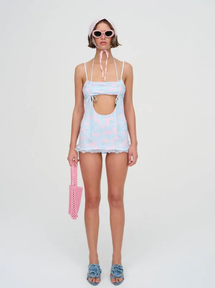 Women Graceanne Swim Romper Blue For Love and Lemons Swim Women Graceanne Swim Romper Blue For Love and Lemons Swim