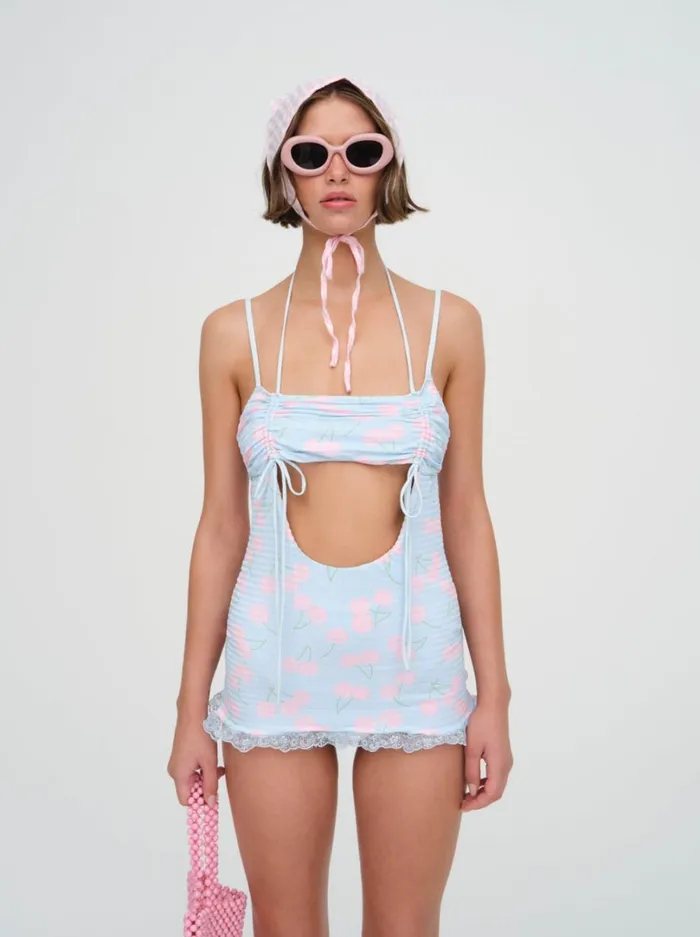 Women Graceanne Swim Romper Blue For Love and Lemons Swim Women Graceanne Swim Romper Blue For Love and Lemons Swim