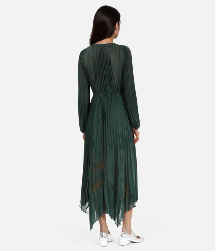 Women Green Pleated Long Dress THE KOOPLES Dresses and Jumpsuits