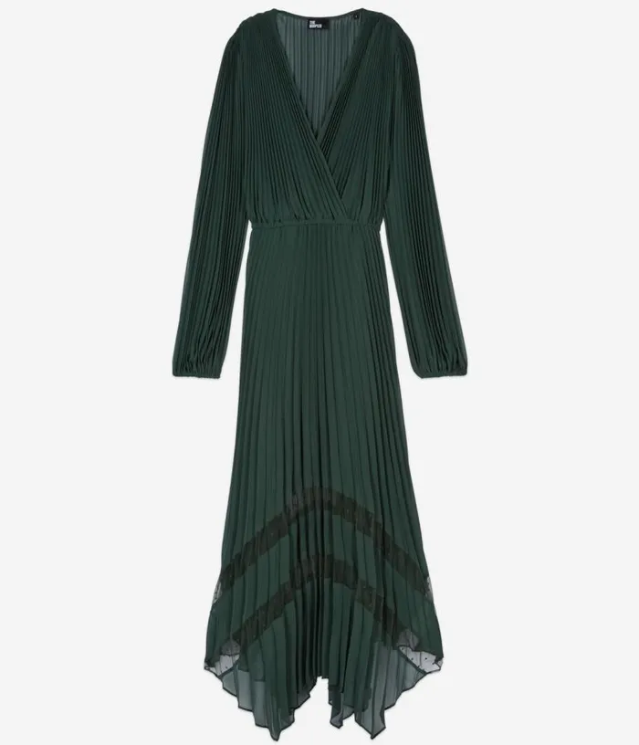 Women Green Pleated Long Dress THE KOOPLES Dresses and Jumpsuits