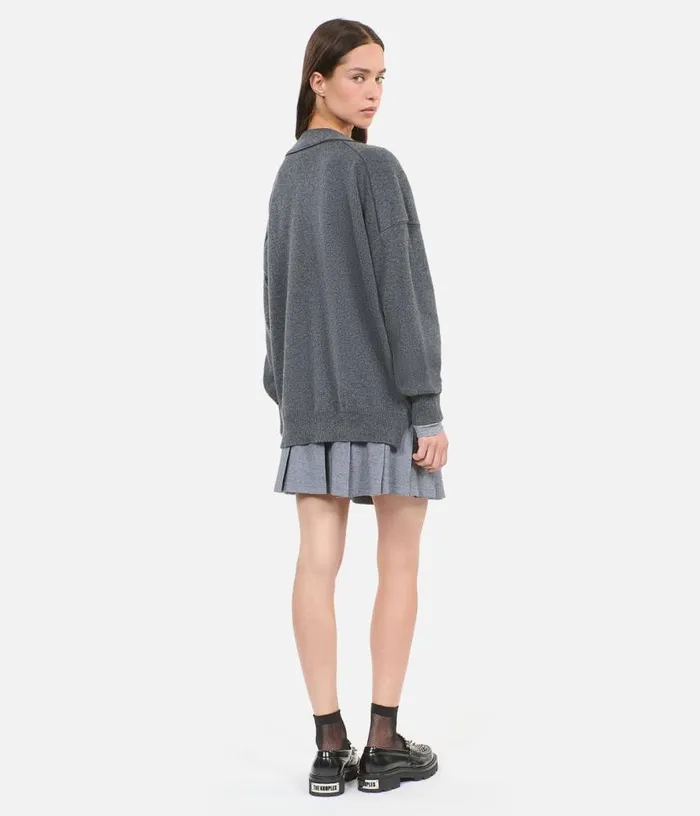 Women Grey Cashmere Cardigan THE KOOPLES Sweaters
