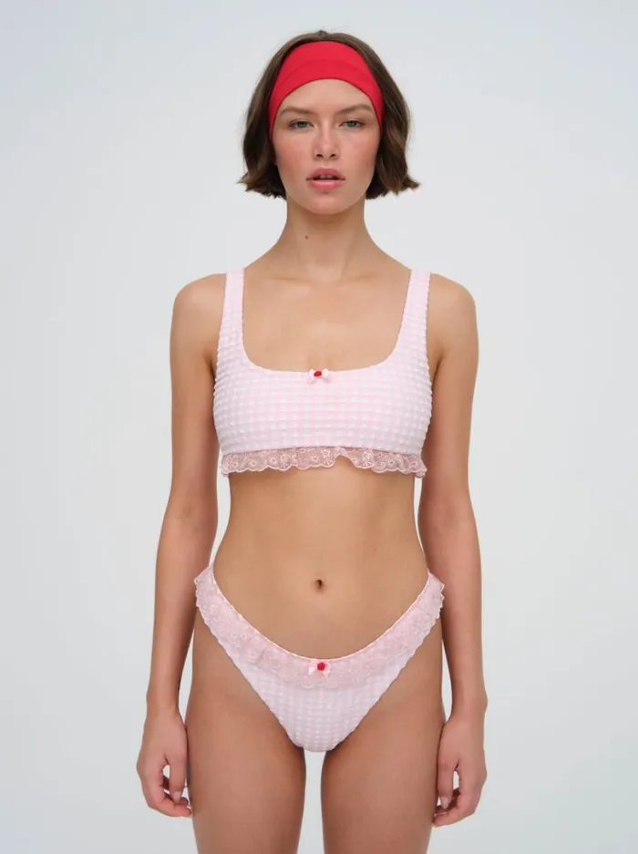 Women Haiden Bikini Top Pink For Love and Lemons Swim Women Haiden Bikini Top Pink For Love and Lemons Swim