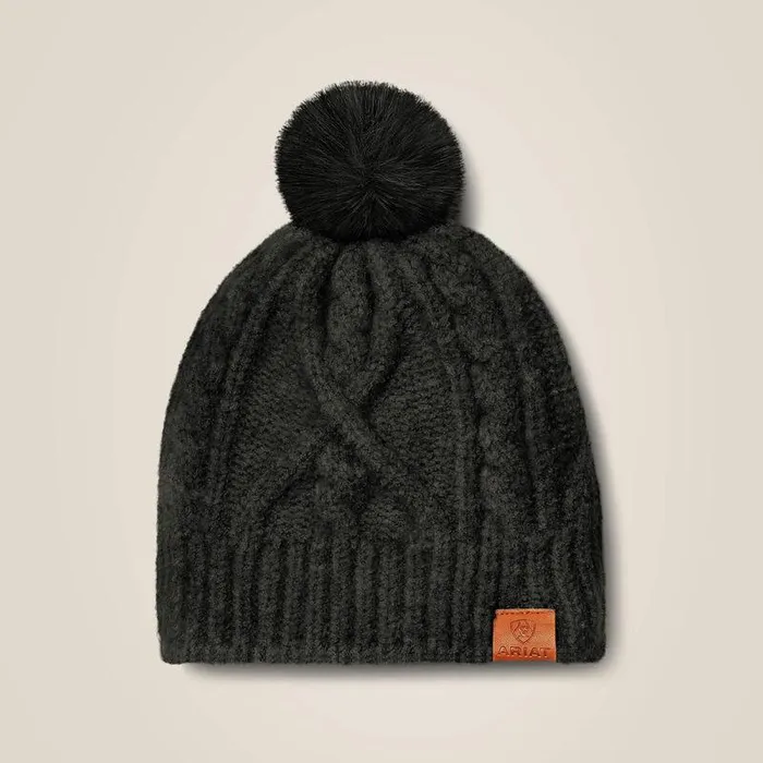 Women Hats and Caps Ariat Entwine Beanie Black Heather