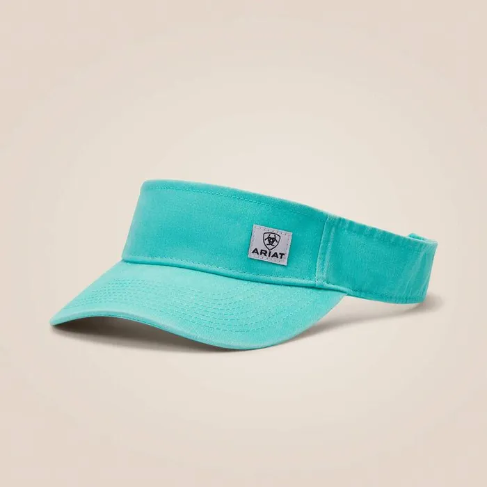 Women Hats and Caps Ariat Offset Box Logo Visor Turquoise