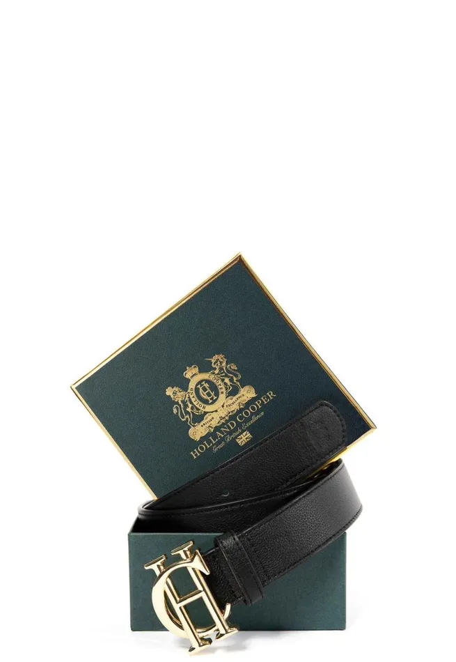 Women HC Classic Belt Black Gold Holland Cooper Belts