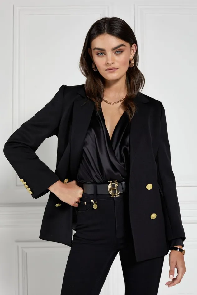Women HC Classic Belt Black Gold Holland Cooper Belts Women HC Classic Belt Black Gold Holland Cooper Belts
