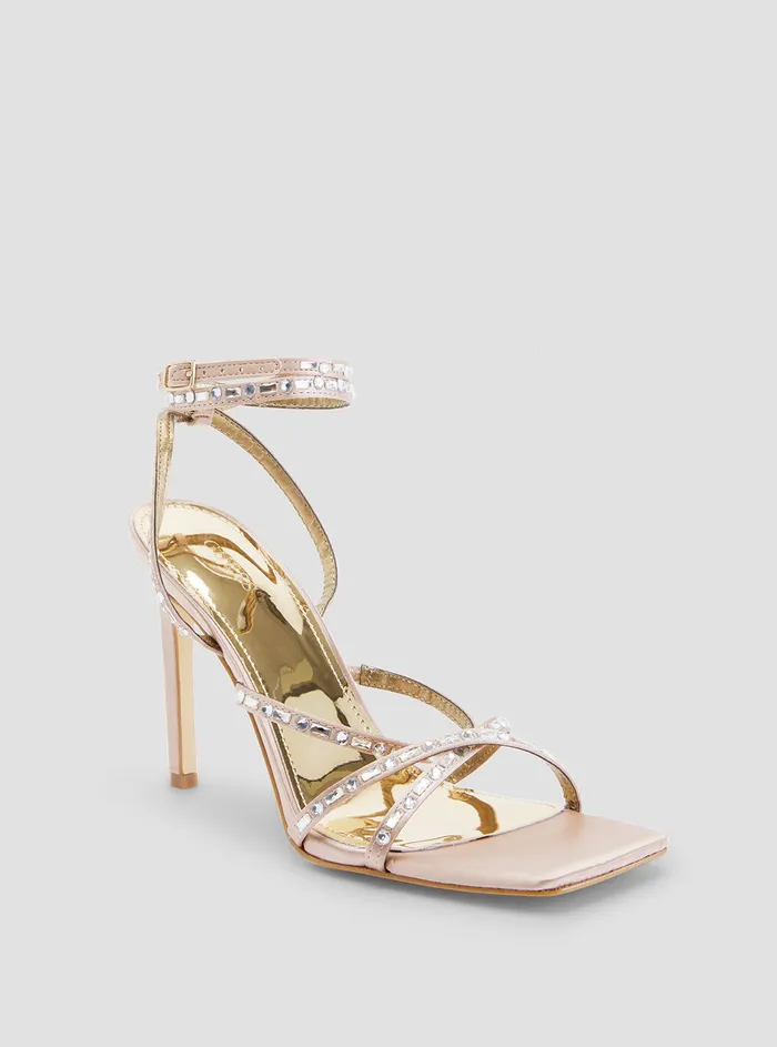 Women Heels GUESS Nude Sabia Embellished High Heels