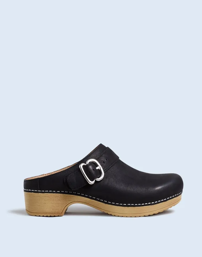 Women Heels Madewell Madewell X Dansko Brinn Mules In Leather Black