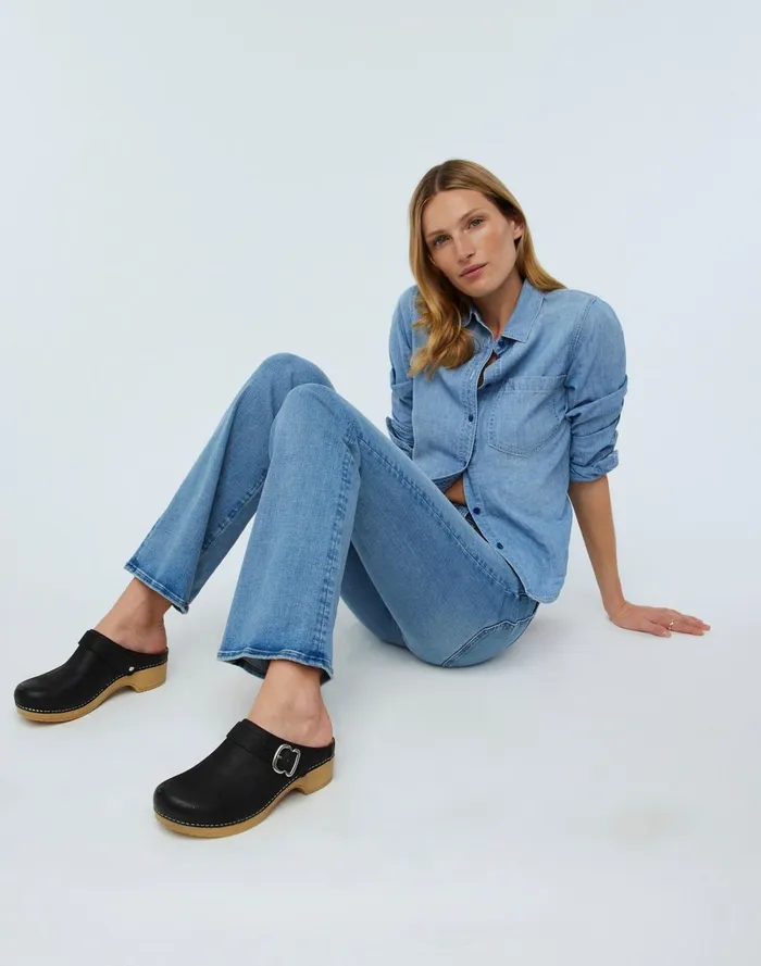 Women Heels Madewell Madewell X Dansko Brinn Mules In Leather Black