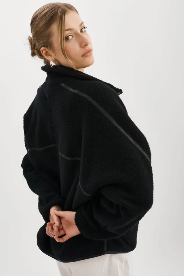 Women HELSA Polar Fleece Pullover Black Black LAMARQUE Tops Women HELSA Polar Fleece Pullover Black Black LAMARQUE Tops
