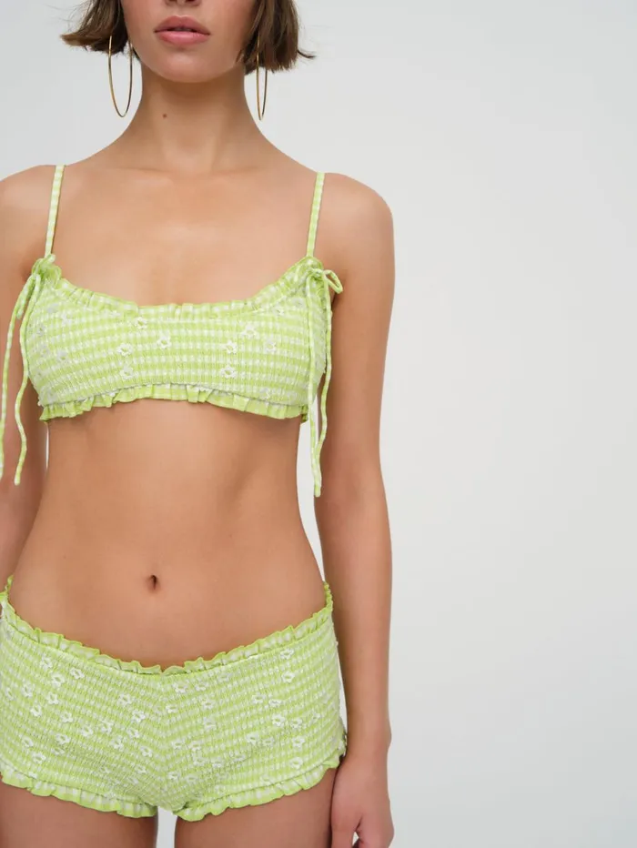 Women Henry Bikini Top Green For Love and Lemons Swim Women Henry Bikini Top Green For Love and Lemons Swim