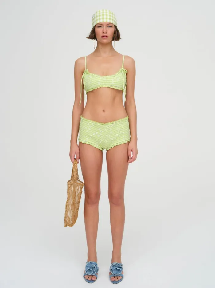 Women Henry Bikini Top Green For Love and Lemons Swim Women Henry Bikini Top Green For Love and Lemons Swim