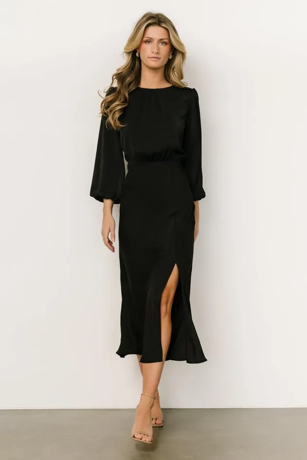 Women High Line Midi Dress Black Baltic Born Midi Dresses Women High Line Midi Dress Black Baltic Born Midi Dresses