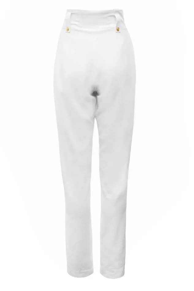 Women High Waisted Peg Trouser Oyster Linen Holland Cooper Tailoring Women High Waisted Peg Trouser Oyster Linen Holland Cooper Tailoring